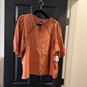Old Navy Terracotta Button-Up Blouse